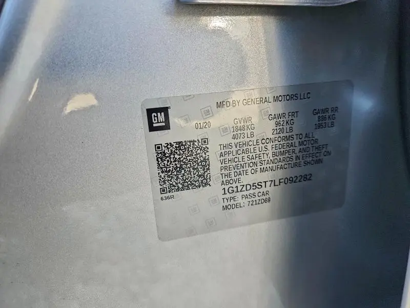 2020 CHEVROLET MALIBU   