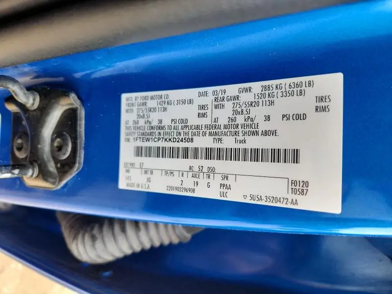 2019 FORD F150 SUPERCREW  