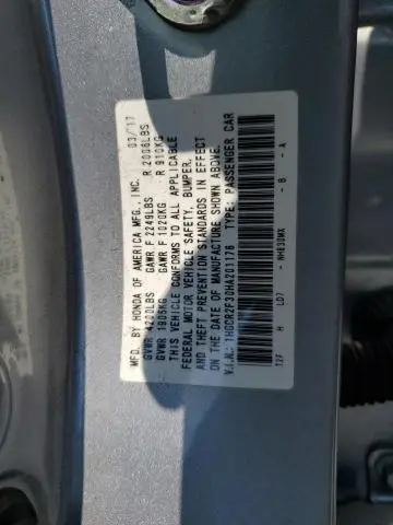 2017 HONDA ACCORD LX  