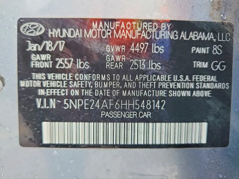 2017 HYUNDAI SONATA SE  