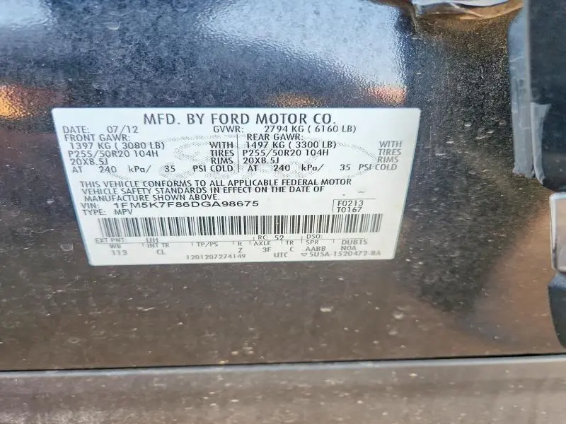 2013 FORD EXPLORER LIMITED  