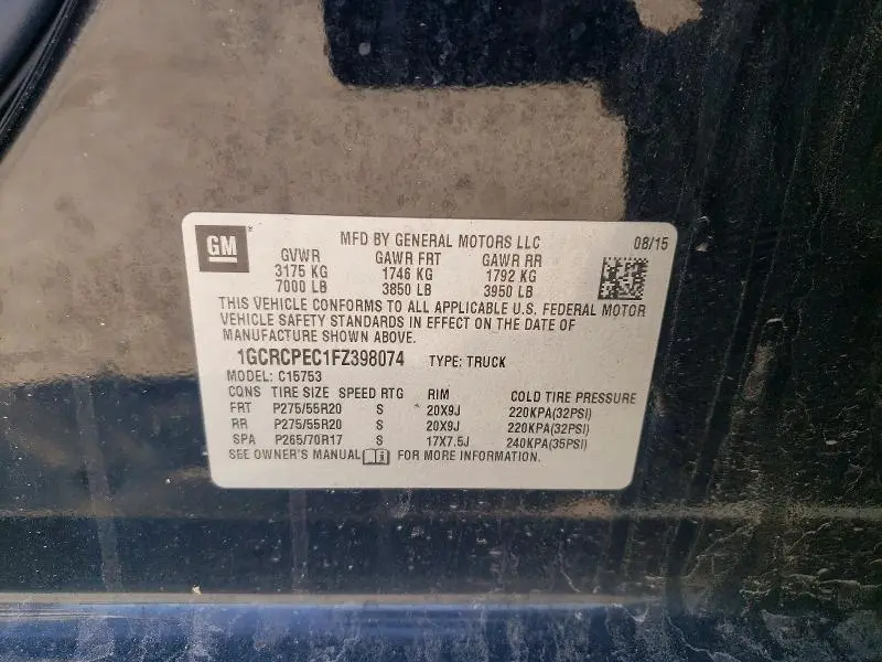 2015 CHEVROLET SILVERADO C1500  