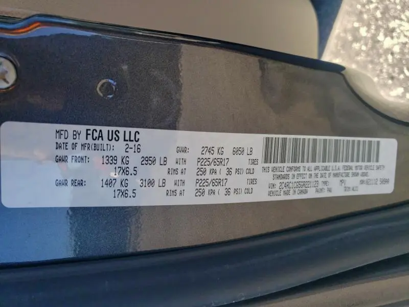 2016 CHRYSLER TOWN & COUNTRY TOURING L  