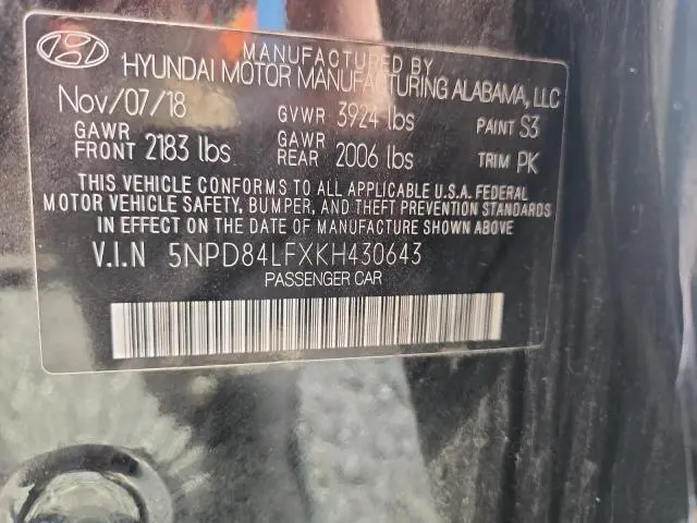 2019 HYUNDAI ELANTRA VALUE EDITION  