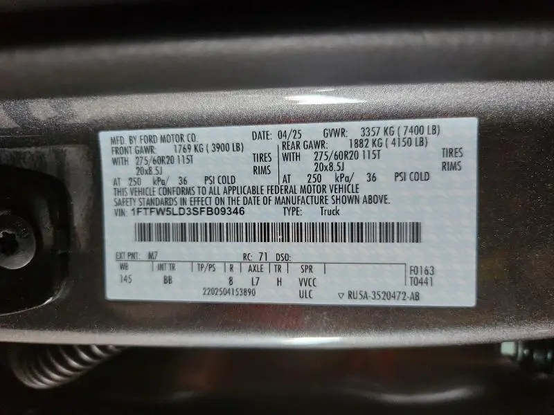 2025 FORD F150 LARIAT  