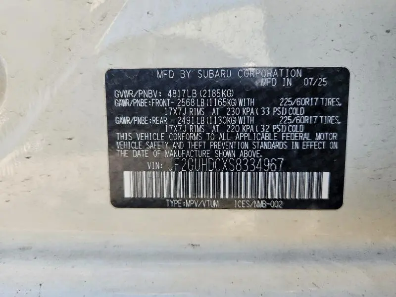 2025 SUBARU CROSSTREK PREMIUM  