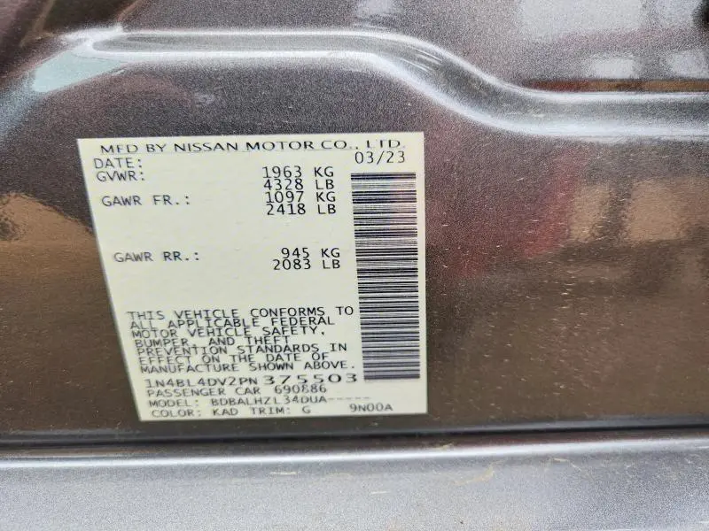 2023 NISSAN ALTIMA 2.5 SV  