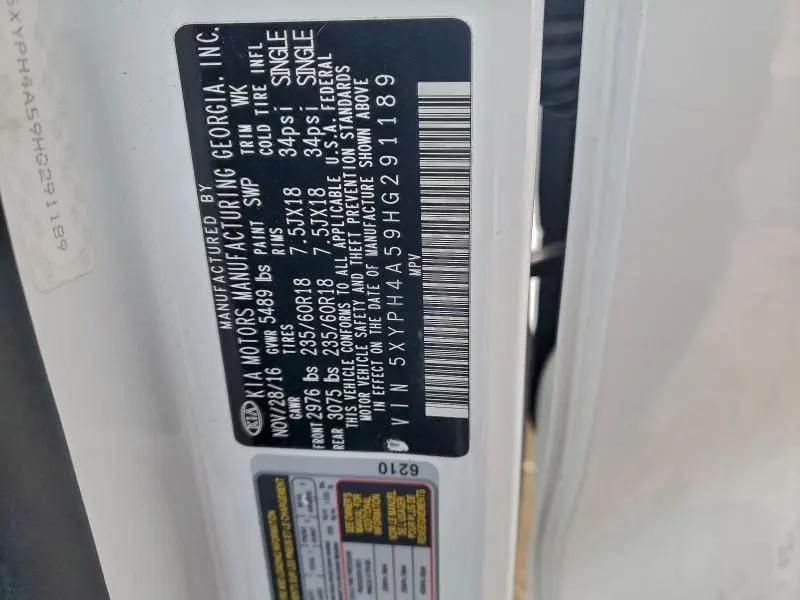 2017 KIA SORENTO EX V6  