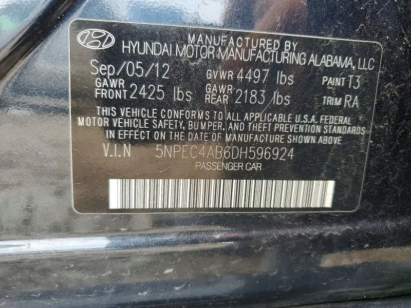 2013 HYUNDAI SONATA LIMITED 2.0T  