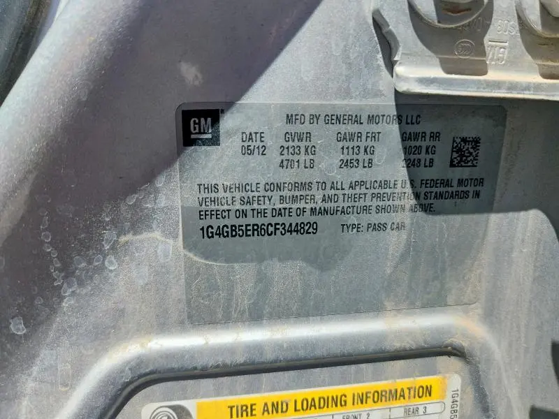 2012 BUICK LACROSSE CONVENIENCE  