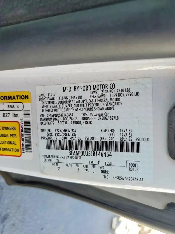 2018 FORD FUSION SE HYBRID  