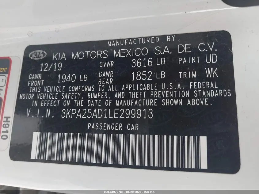 2020 KIA RIO 5-DOOR S