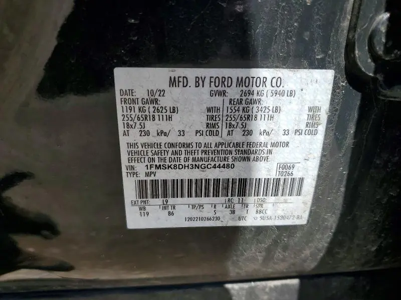 2022 FORD EXPLORER XLT  