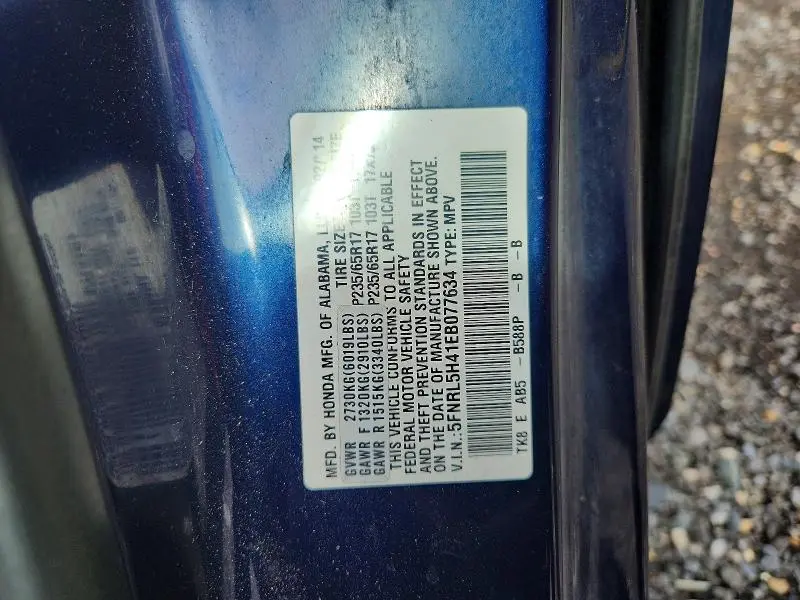 2014 HONDA ODYSSEY EX  