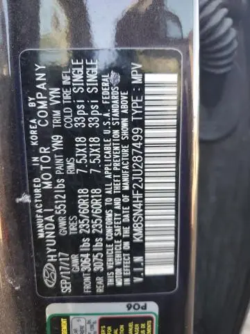 2018 HYUNDAI SANTA FE SE  