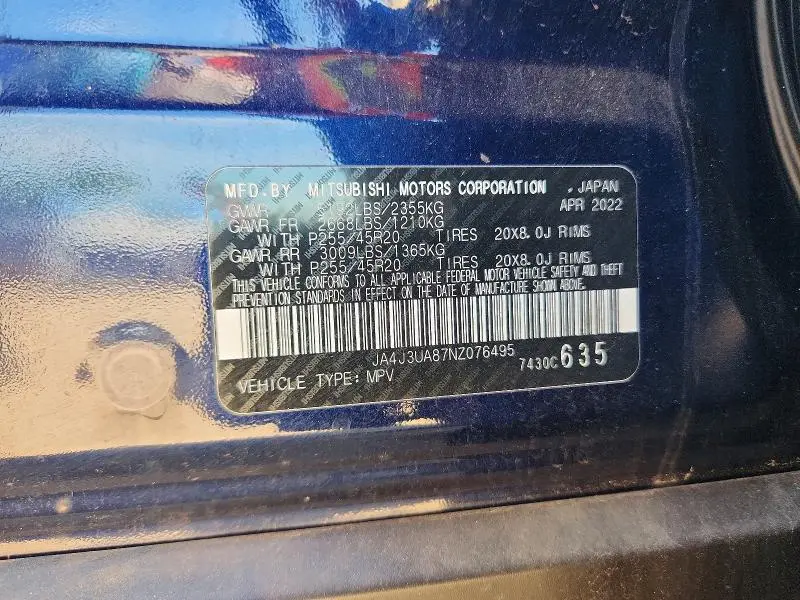2022 MITSUBISHI OUTLANDER SE  