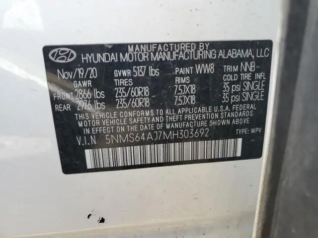 2021 HYUNDAI SANTA FE SEL  