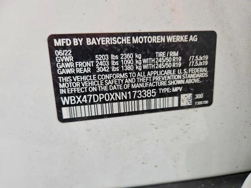 2022 BMW X3 SDRIVE30I  