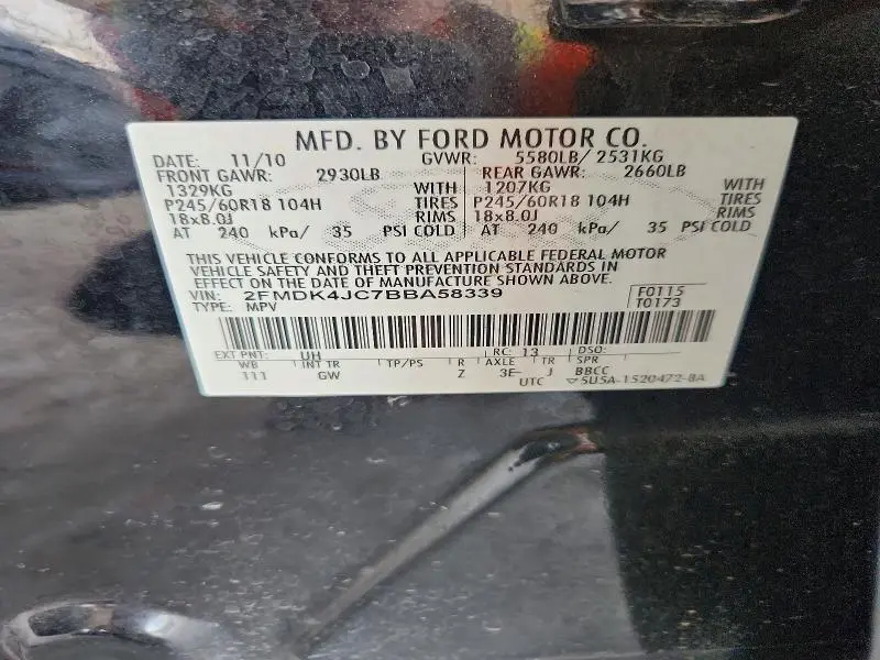 2011 FORD EDGE SEL  
