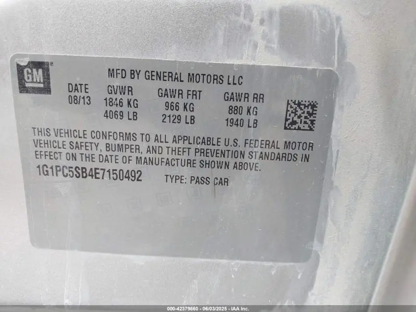 2014 CHEVROLET CRUZE 1LT AUTO