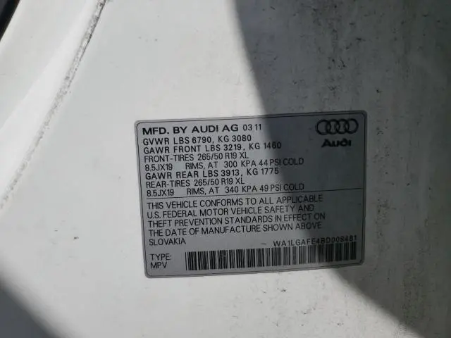 2011 AUDI Q7 PREMIUM PLUS  