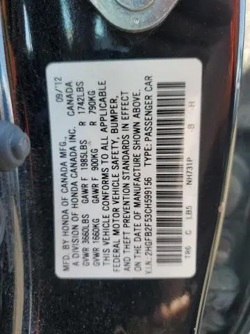 2012 HONDA CIVIC LX  