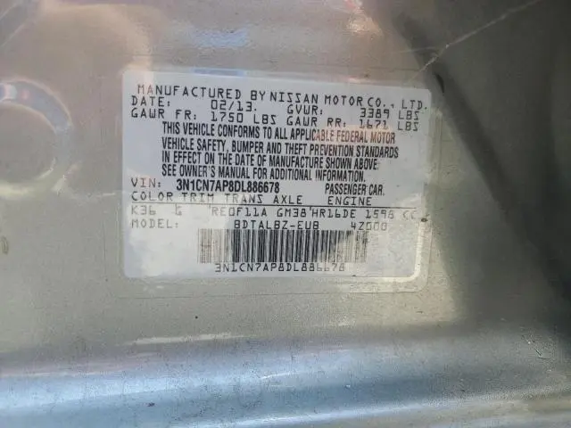 2013 NISSAN VERSA S  
