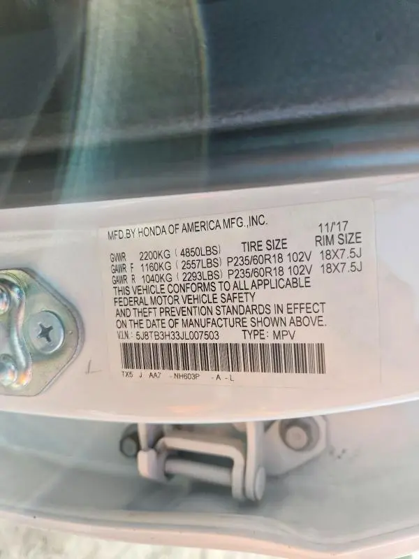 2018 ACURA RDX   