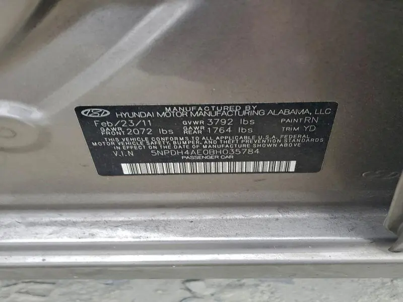 2011 HYUNDAI ELANTRA GLS  