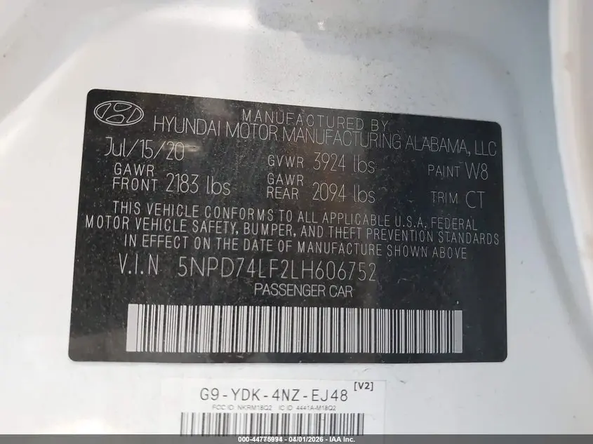 2020 HYUNDAI ELANTRA SE