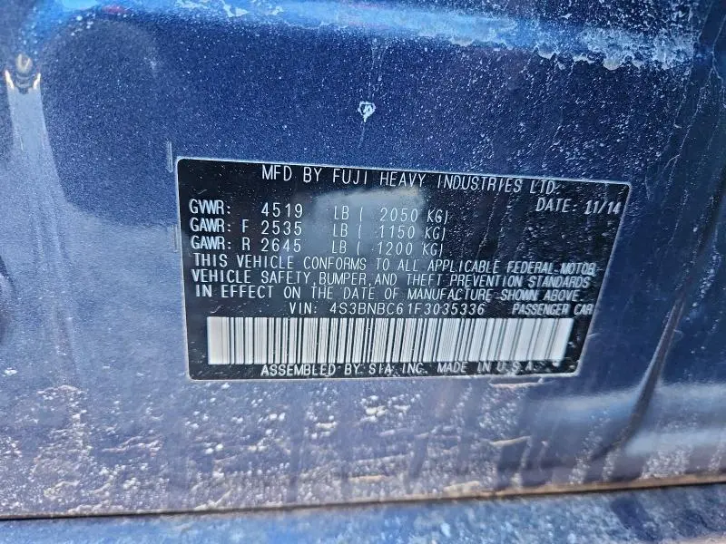 2015 SUBARU LEGACY 2.5I PREMIUM  