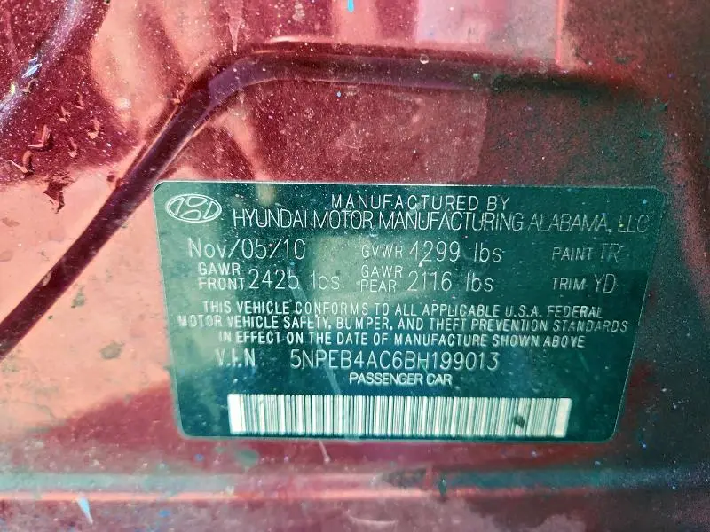 2011 HYUNDAI SONATA GLS  