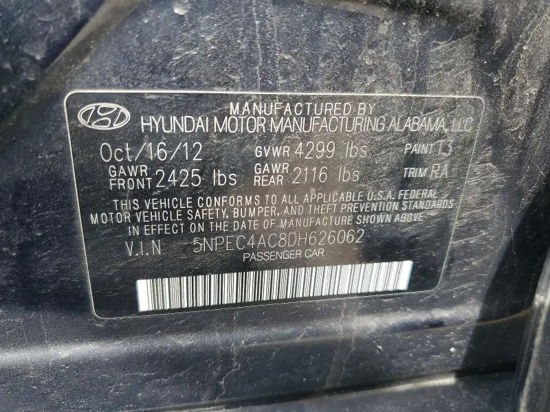 2013 HYUNDAI SONATA SE  