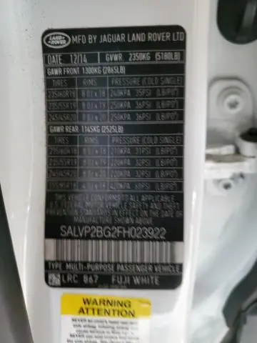 2015 LAND ROVER RANGE ROVER EVOQUE PURE PLUS  