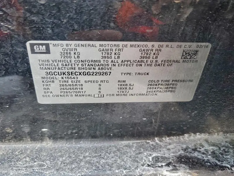 2016 CHEVROLET SILVERADO K1500 LTZ  