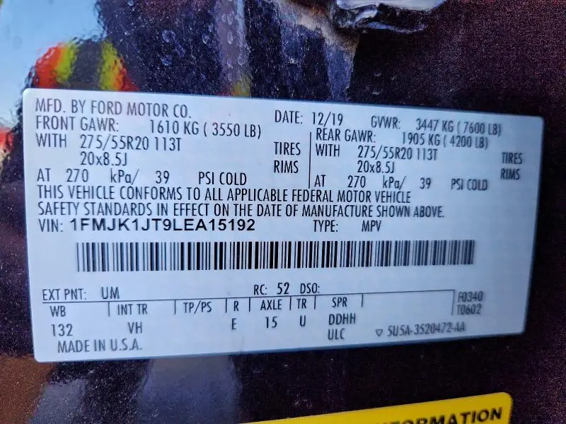 2020 FORD EXPEDITION MAX XLT  