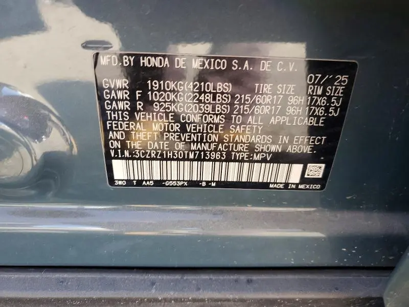 2026 HONDA HR-V LX  