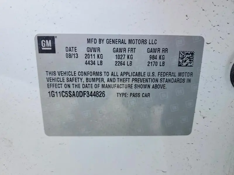 2013 CHEVROLET MALIBU 1LT  