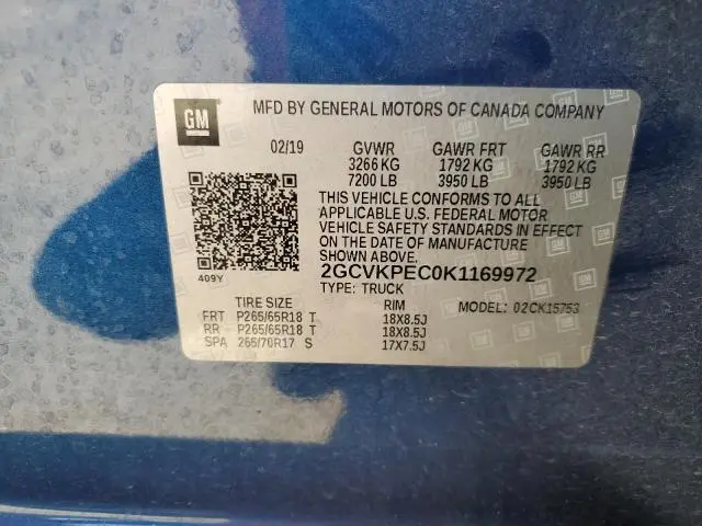 2019 CHEVROLET SILVERADO LD K1500 LT  