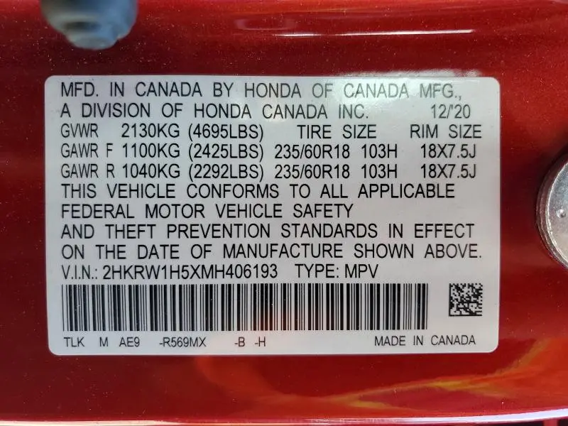 2021 HONDA CR-V EX  