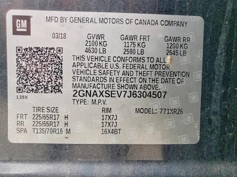 2018 CHEVROLET EQUINOX LT  