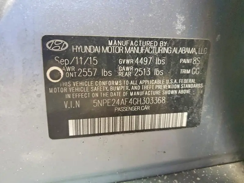 2016 HYUNDAI SONATA SE  