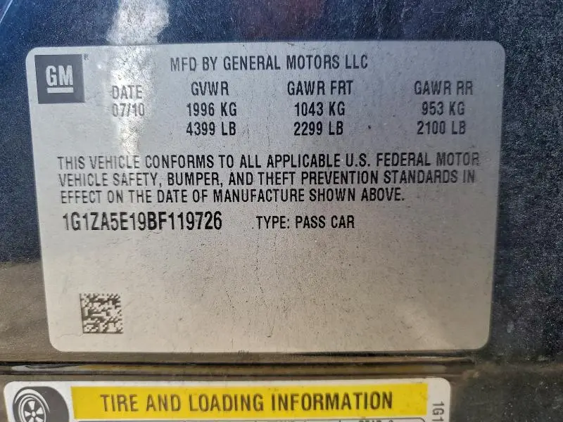 2011 CHEVROLET MALIBU LS  