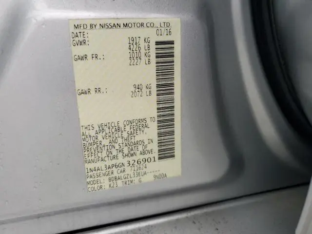 2016 NISSAN ALTIMA 2.5  