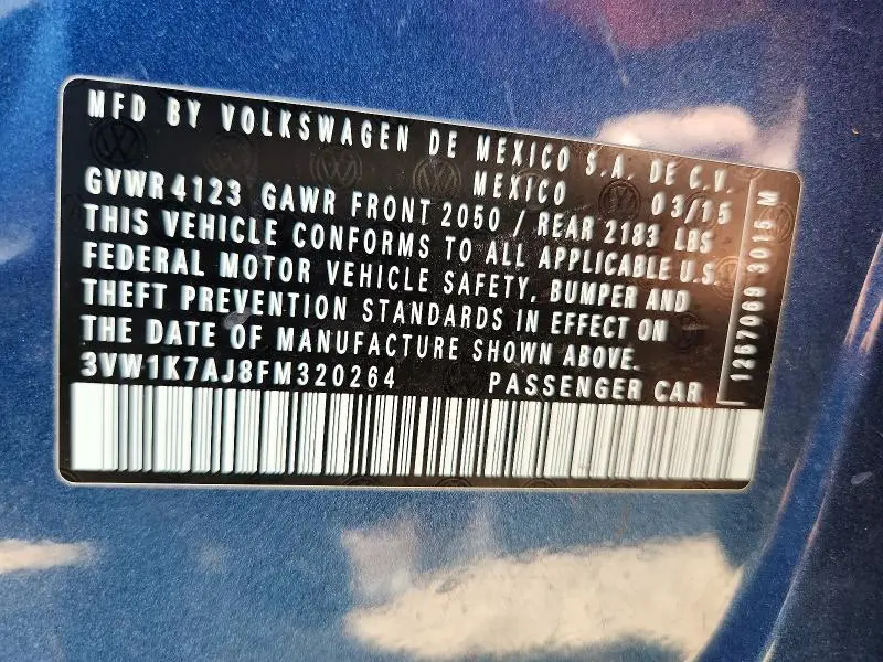 2015 VOLKSWAGEN JETTA BASE  