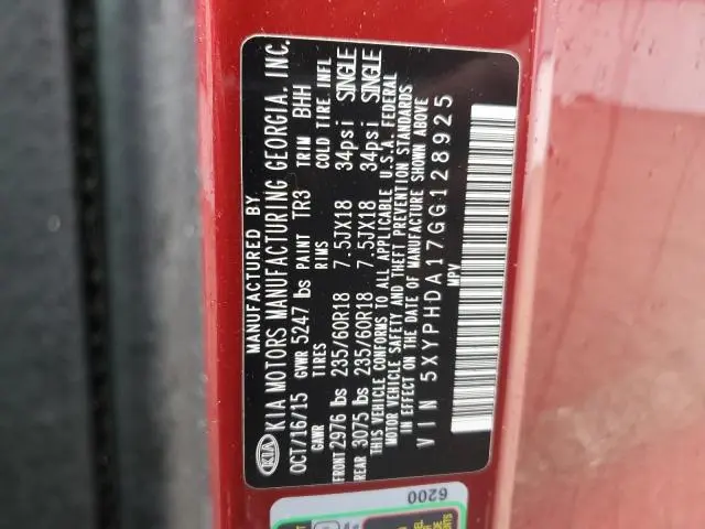 2016 KIA SORENTO EX  
