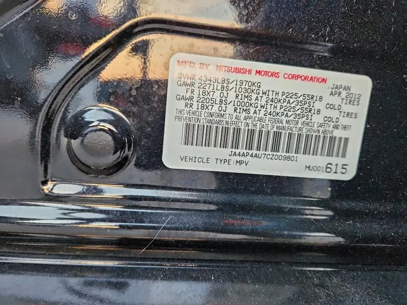 2012 MITSUBISHI OUTLANDER SPORT SE  