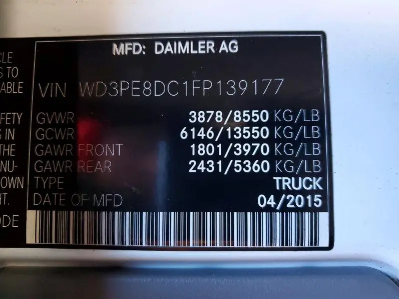 2015 MERCEDES-BENZ SPRINTER 2500  