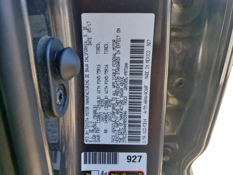 2017 TOYOTA TACOMA DOUBLE CAB  