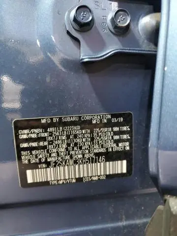 2019 SUBARU FORESTER TOURING  